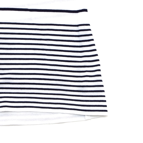 Chanel Stripe Sleeveless 2000s Cut and sew Cotton White x Navy WS3511