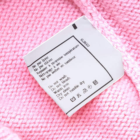 Chanel Coco Mark Knit 1995 Sweater Vintage Utilisé classique Cashmere Pink WS3513