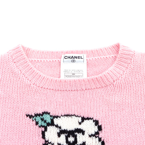 Chanel Coco Mark Knit 1995 Sweater Vintage Utilisé classique Cashmere Pink WS3513