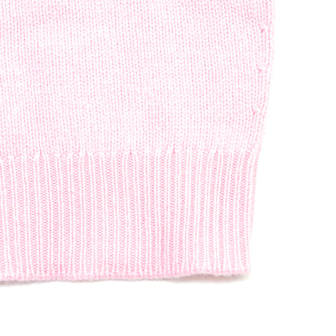 CHANEL Coco Mark Knit 1995 Sweater VINTAGE Used Classic Cashmere Pink WS3513