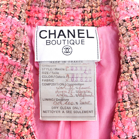 Chanel Coco Button Tweed 1994 Veste laine rose WS3516