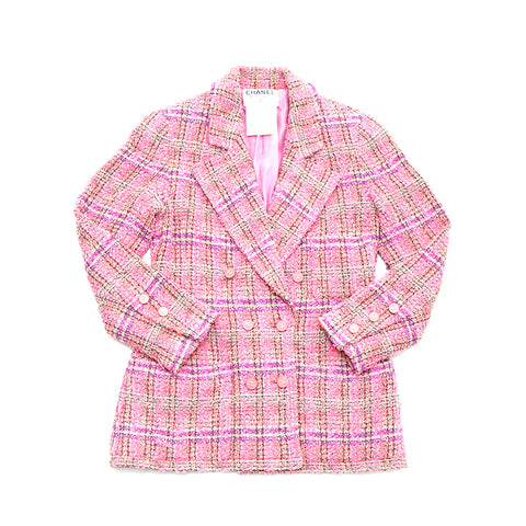 Chanel Coco Button Tweed 1994 Veste laine rose WS3516