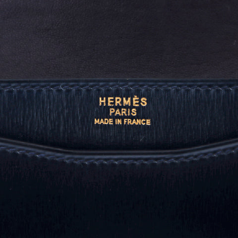 エルメス HERMES ボックス カーフ○L ショルダーバッグ ネイビー WS3544