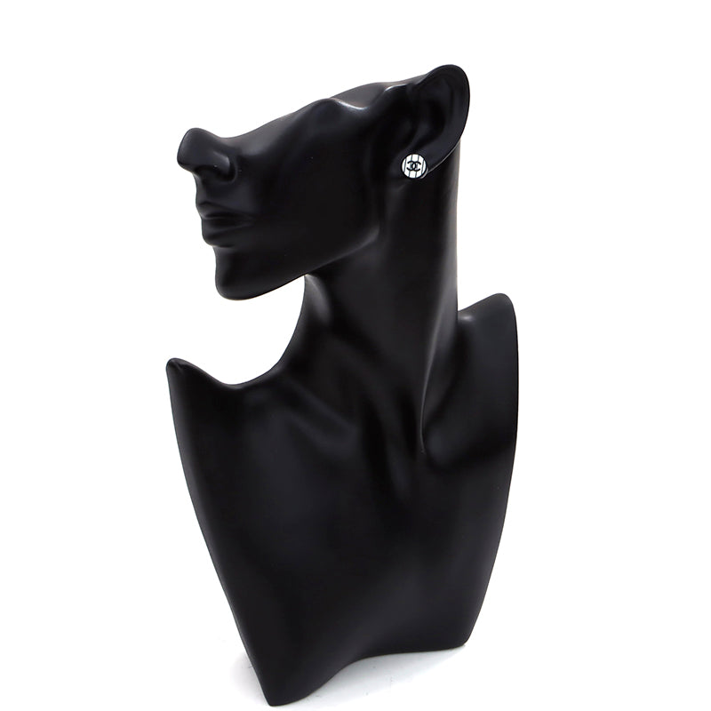 シャネル CHANEL ココマーク ラウンド プラスチック ピアス ブラックx