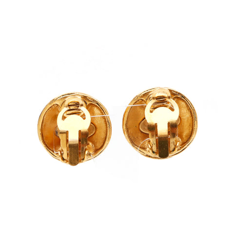 Chanel Coco Mark Round Earrings Gold WS3567