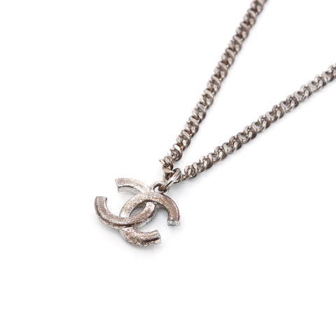 Chanel CHANEL Coco Mark Simple Chain Necklace Silver WS3609