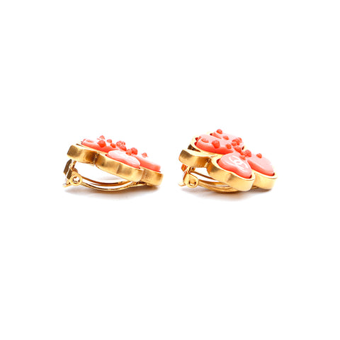 Chanel Clover 2003 Boucles d'oreilles GP Gold x Pink WS3613