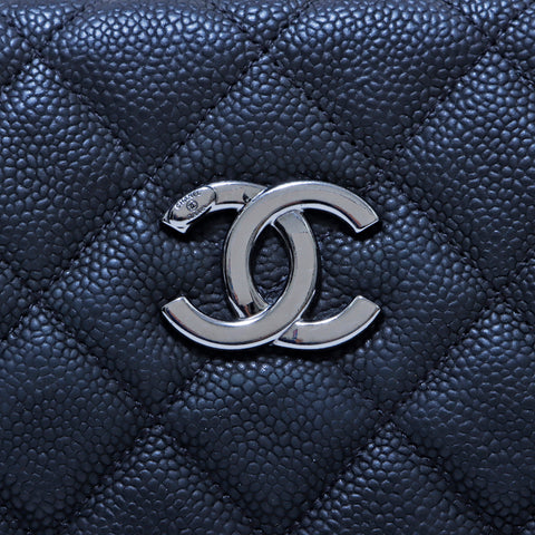 シャネル CHANEL キャビアスキン マトラッセ ショルダーバッグ ブラック WS3650