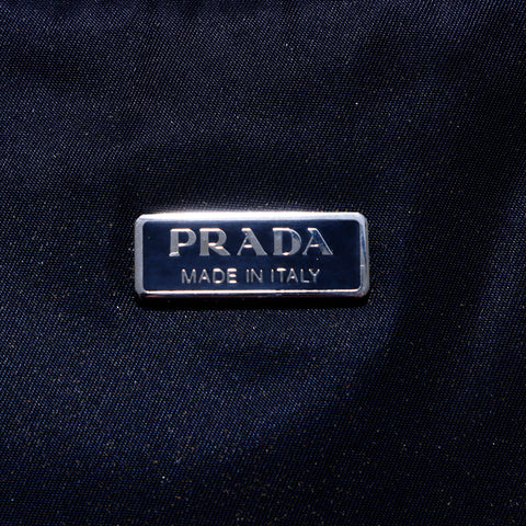 プラダ PRADA ロゴ ホーボー 劣化 粉吹きあり ハンドバッグ ナイロン ブラック WS3654