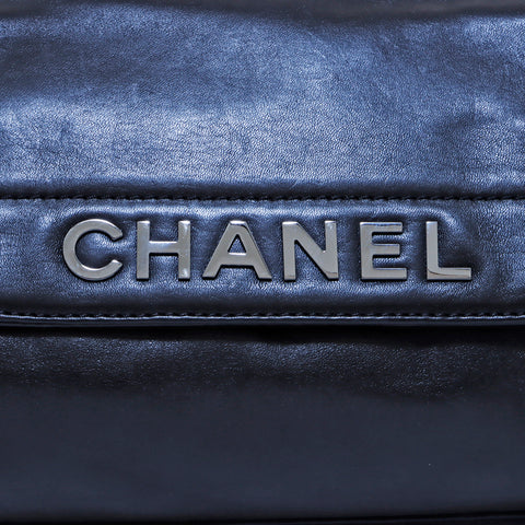 Chanel CHANEL logo shoulder bag leather black WS3713