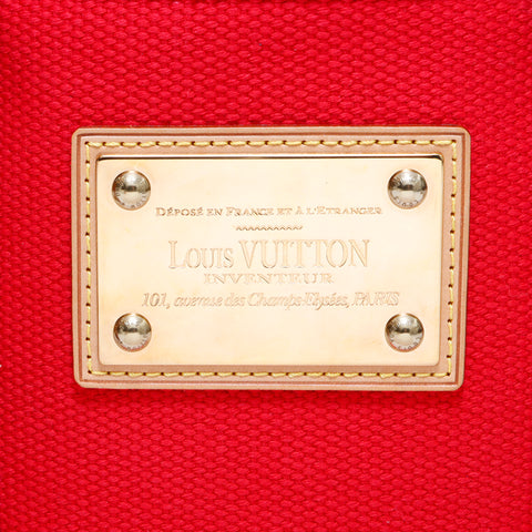 ルイ・ヴィトン LOUIS VUITTON ハンドバッグ 麻・リネン レッド WS3739