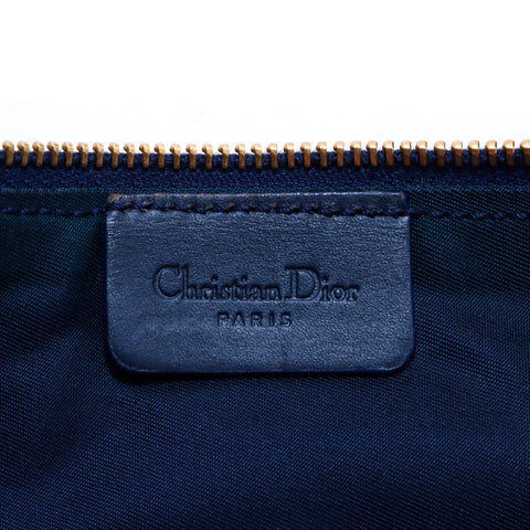 クリスチャンディオール Christian Dior トロッター サドルバッグ ハンドバッグ キャンバス ネイビー WS3740