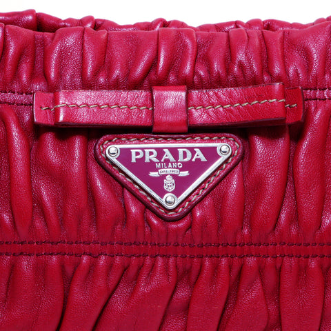プラダ PRADA ロゴ ショルダーバッグ レザー レッド WS3741