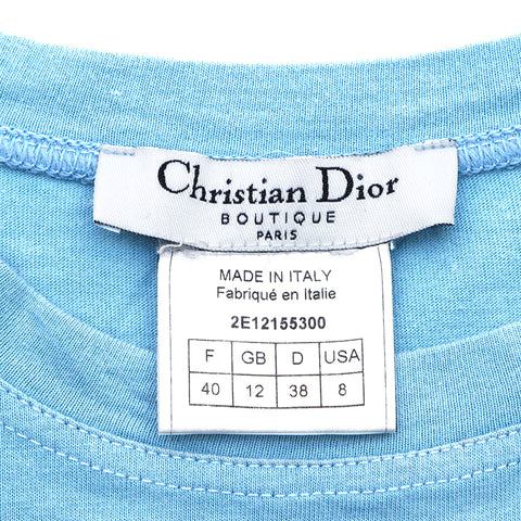 クリスチャンディオール Christian Dior ノースリーブ ロゴ Size 40 半袖Ｔシャツ ブルー WS3755