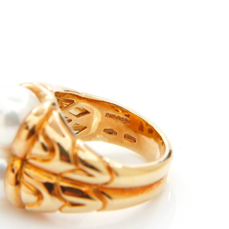 BVLGARI Pearl Au750 Size 52 Size 12 Ring Gold WS3782 – NUIR