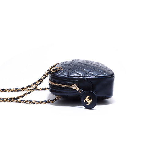 Chanel Chanel Matelasse Coco Mark Sac en cuir noir WS3799