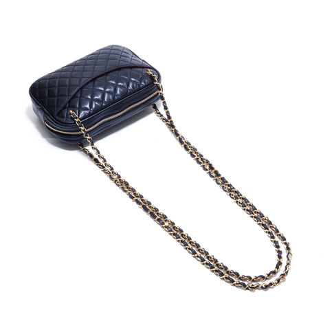 Chanel Chanel Matelasse Coco -Mark -Umhängetasche Leder Schwarz WS3799