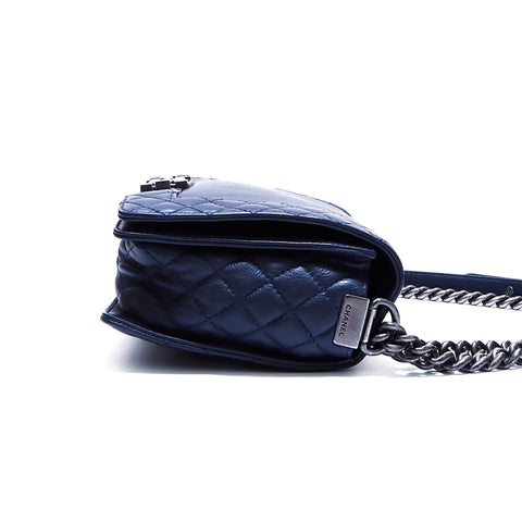 シャネル CHANEL ココマーク ボーイシャネル マトラッセ チェーンショルダー 2013-2014年 ショルダーバッグ カーフ ネイビー WS3803