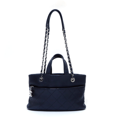 シャネル CHANEL キャビアスキン ココマーク マトラッセ 2014年  ハンドバッグ レザー ブラック WS3926