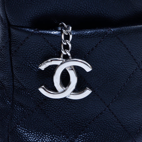 シャネル CHANEL キャビアスキン ココマーク マトラッセ 2014年  ハンドバッグ レザー ブラック WS3926