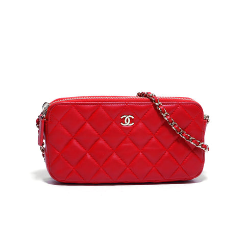 Chanel CHANEL Matelasse Chain Wallet 2016 Shoulder Bag Lambskin Red WS3937