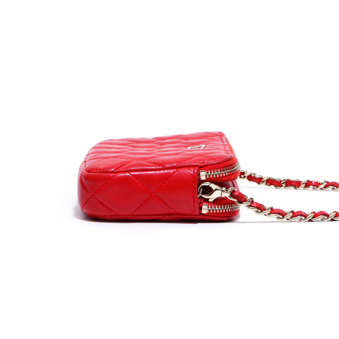 Chanel Chanel Matelasse -Kette Wallet 2016 Umhängetaschen Lambskin Red WS3937