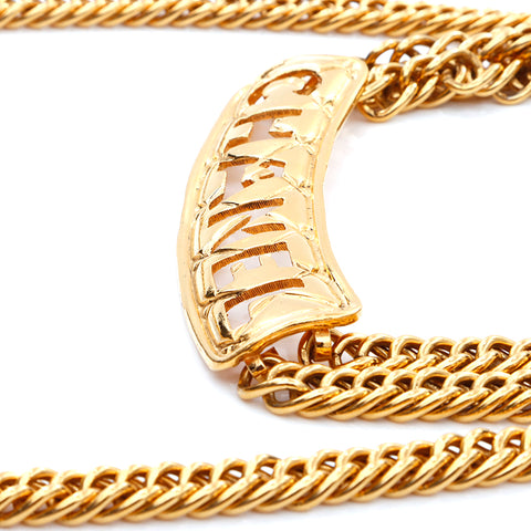 Chanel CHANEL Logo Matelasse GP Chain Belt Gold WS4121