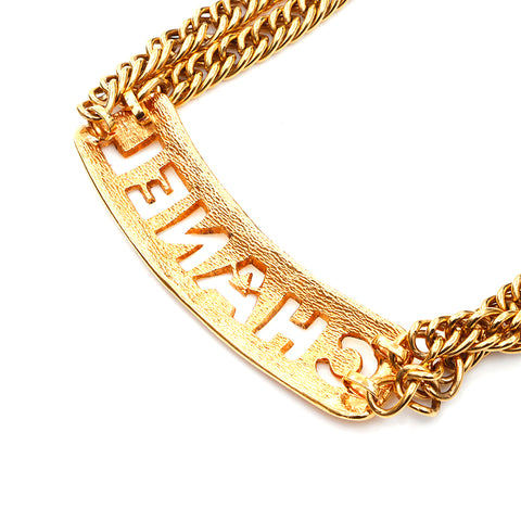 Chanel CHANEL Logo Matelasse GP Chain Belt Gold WS4121