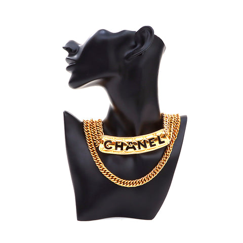 Chanel CHANEL Logo Matelasse GP Chain Belt Gold WS4121