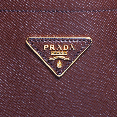 プラダ PRADA サフィアーノ A4サイズ収納可 ゴールド金具 トートバッグ VINTAGE 中古 定番 通勤 通学 プレゼント ブラウン WS4149