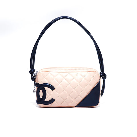 シャネル CHANEL カンボンライン マトラッセ ハンドバッグ レザー ベージュ WS4178