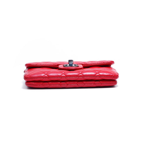 Chanel Caviar Hautkette Wallet 2015 Umhängetasche Leder Rot WS4219