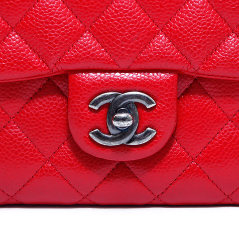 シャネル CHANEL キャビアスキン チェーンウォレット 2015年 ショルダーバッグ レザー レッド WS4219