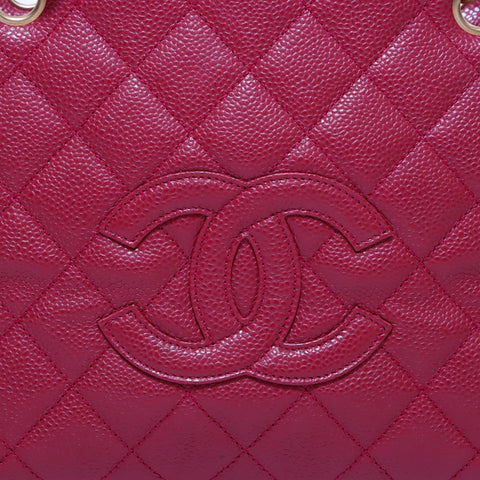 シャネル CHANEL キャビアスキン チェーン 2000年 ハンドバッグ レザー ピンク WS4220