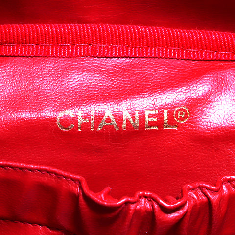 シャネル CHANEL キャビアスキン バニティ バッグ 1997年 ハンドバッグ レザー レッド WS4234