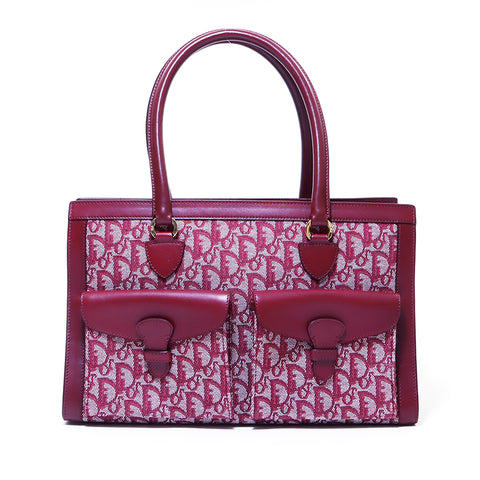 クリスチャンディオール Christian Dior トロッター ハンドバッグ VINTAGE 中古 定番 キャンバス レッド WS4259