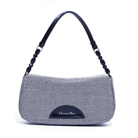 Christian Dior Maris Pearl Handbag Silver WS4279