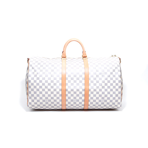 Louis Vuitton Louis Vuitton Damier Azur Keepol 55 Boston Sac blanc WS4287