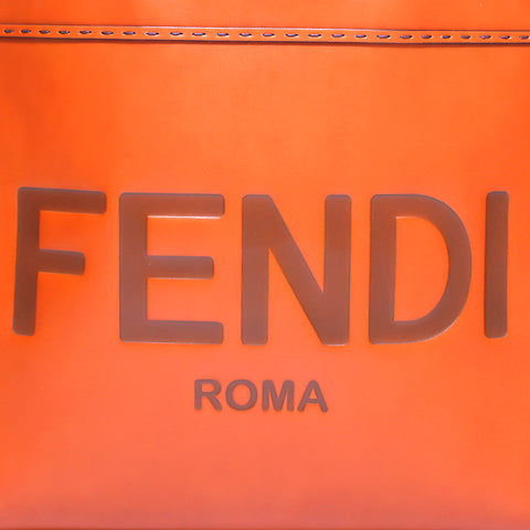 フェンディ FENDI サンシャイン  ロゴ ハンドバッグ レザー ブラウン WS4299