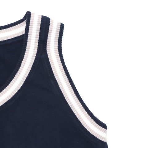 Chanel Coco Mark Sport Line Strick 08p Tank Top Navy WS4337