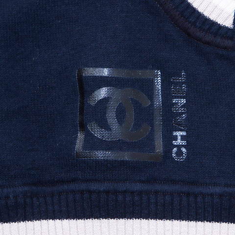 Chanel Coco Mark Sports Line Knit 08P Tank Top Navy WS4337