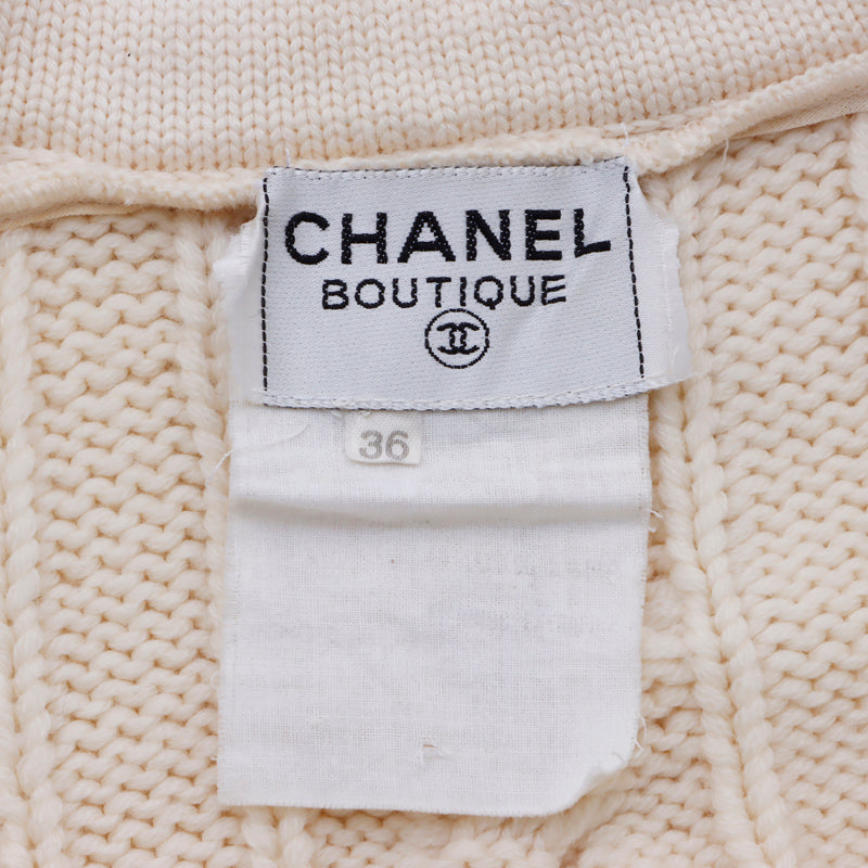 シャネル CHANEL ココマーク カンボンボタン カーディガン ホワイト
