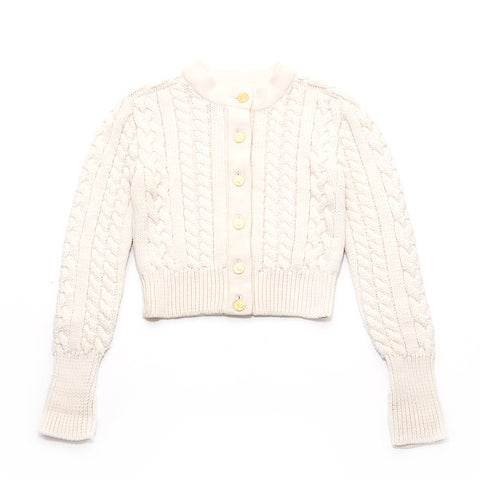 Chanel Coco Mark Cambon Button Cardigan White WS4347