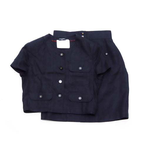 Chanel Coco Button Setup Suit Black WS4351