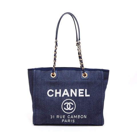 シャネル CHANEL ドーヴィル デニム ショルダーバッグ ネイビー WS4393