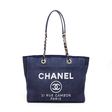シャネル CHANEL ドーヴィル デニム ショルダーバッグ ネイビー WS4393