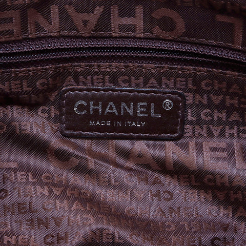 Chanel CHANEL logo fringe mini boston bag khaki WS4395