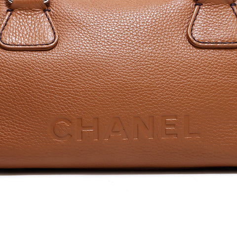 Chanel Chanel Logo Fringe Mini Boston Bag Khaki WS4395