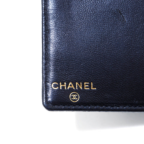 シャネル CHANEL ココマーク キャビアスキン 二つ折り財布 ブラック WS4408