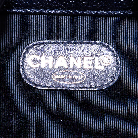 シャネル CHANEL キャビアスキン トリプルココ 巾着 4番台 チェーン ショルダーバッグ ブラック WS4436